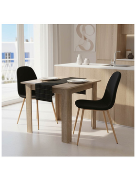 Τραπεζαρία Manka i-Bella Pakoworld σετ 3τεμ σε Sonoma Απόχρωση 80x80x77εκ