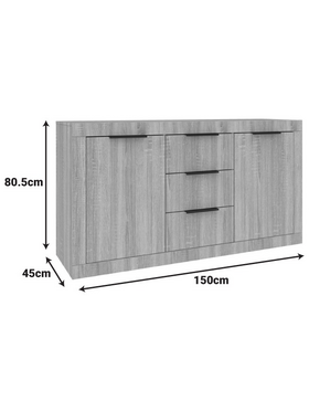 Μπουφές Doha Pakoworld σε Sonoma Απόχρωση 150x45x80.5εκ
