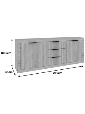 Μπουφές Doha Pakoworld σε Sonoma Απόχρωση 210x45x80.5εκ