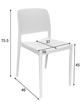 Καρέκλα Fenxy Pakoworld pp σε Λευκή Απόχρωση 38x42x77εκ