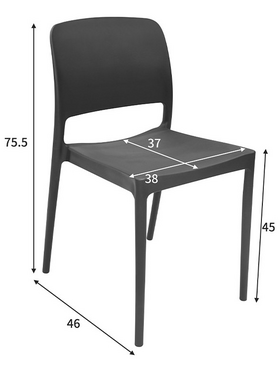 Καρέκλα Fenxy Pakoworld pp σε Μαύρη Απόχρωση 38x42x77εκ