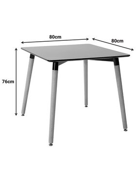 Τραπέζι Natali Pakoworld mdf Μαύρο-Πόδια Φυσικό 80x80x76εκ