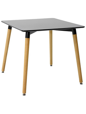 Τραπέζι Natali Pakoworld mdf Μαύρο-Πόδια Φυσικό 80x80x76εκ
