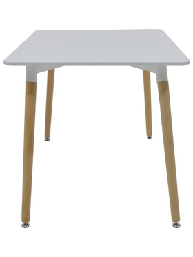 Τραπέζι Natali Pakoworld mdf Λευκό-Πόδια Φυσικό 120x80x76εκ