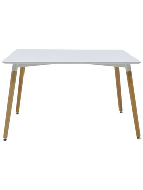 Τραπέζι Natali Pakoworld mdf Λευκό-Πόδια Φυσικό 120x80x76εκ