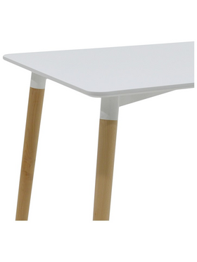 Τραπέζι Natali Pakoworld mdf Λευκό-Πόδια Φυσικό 120x80x76εκ