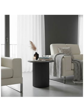 Βοηθητικό Τραπέζι Dovel Pakoworld mdf σε Μαύρη Απόχρωση Φ50x45εκ