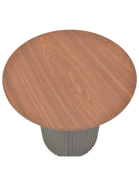 Βοηθητικό Τραπέζι Dovel Pakoworld mdf σε Καρυδί-Μαύρη Απόχρωση Φ50x45εκ