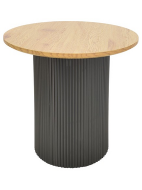 Βοηθητικό Τραπέζι Dovel Pakoworld mdf σε Sonoma -Μαύρη Απόχρωση Φ50x45εκ