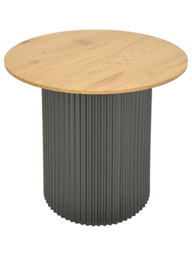 Βοηθητικό Τραπέζι Dovel Pakoworld mdf σε Sonoma -Μαύρη Απόχρωση Φ50x45εκ