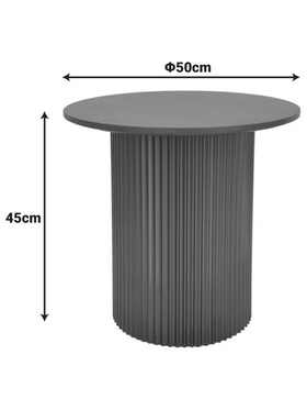 Βοηθητικό Τραπέζι Dovel Pakoworld mdf σε Sonoma -Μαύρη Απόχρωση Φ50x45εκ