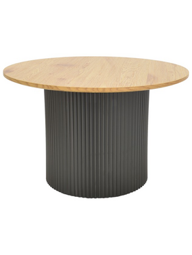 Τραπέζι Σαλονιού Dovel Pakoworld mdf σε Sonoma-Μαυρη Απόχρωση Φ70x40εκ