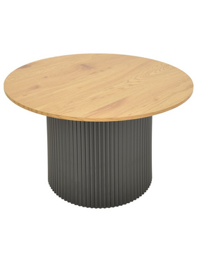 Τραπέζι Σαλονιού Dovel Pakoworld mdf σε Sonoma-Μαυρη Απόχρωση Φ70x40εκ