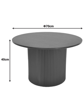 Τραπέζι Σαλονιού Dovel Pakoworld mdf σε Sonoma-Μαυρη Απόχρωση Φ70x40εκ
