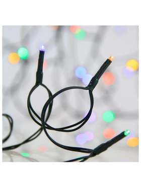 Σειρα 50 led 5mm, Mπαταριας 3xaa, Timer, Πρασινο pvc Καλωδιο, Πολυχρωμο Led, ana 10cm, Προεκταση Παροχης 30cm, Ip20, Display box (24τμχ)