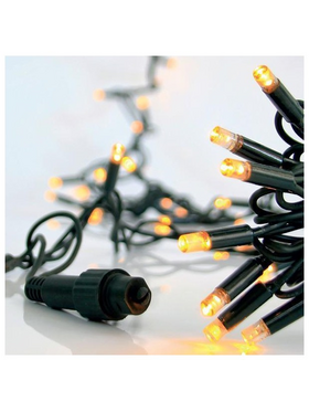 Σειρα, 100 led 5mm, 230v, 2 Επεκτασεις εωσ 9 Σετ, Πρασινο Καουτσουκ Καλωδιο, Θερμo Λευκo Led, ανα 10cm, (Χωρις Μετασχηματιστη, Χωρις Προεκταση Παροχησ), Iρ65