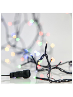 Σειρα, 300 led 3mm, 31v Μετασχηματιστη, 4 Επεκτασεις Μεχρι 3 Σet, Πρασινο pvc Καλωδιο, Πολυχρωμο Led, ανα 5cm, Προεκταση Παροχης 3m, Ip44