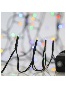 Σειρα, 400 led 3mm, 31v,8 Προγραμματα,μετασχηματιστη με Μνημη,προεκταση Παροχης 300cm,πρασινο Καλωδιο,χρωματιστο Led,ανα 5cm,ιρ44