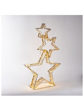Φωτιζομενα Χρυσα Αστερια 180cm , 1200 Mini Led, 31v Μετασχηματιστη, Χρονοδιακοπτη, Ασημι Χαλκινο Καλωδιο, Χρυσος Μεταλλικος Σκελετος, Θερμο Λευκο Led, Προεκταση Παροχης 5m, Ip44