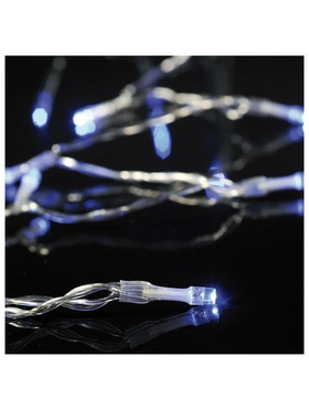Σειρα Μπαταριας, 20 led 5mm, Προεκταση Παροχης 50cm, Διαφανο Καλωδιο, Μπλε Led, ανα 10cm, Ip20