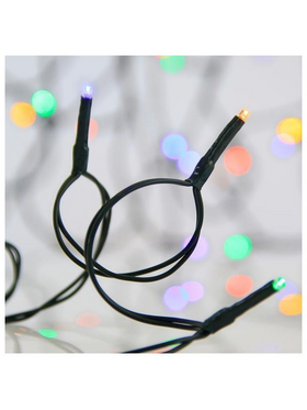 Σειρα, 480 led 3mm, 31v Μετασχηματιστη, Σταθερο, Πρασινο pvc Καλωδιο, Πολυχρωμο Led, ανα 7,5cm, Προεκταση Παροχης 3m, Ip44
