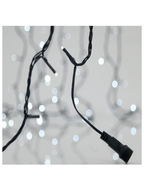 Σειρα, 300 led 3mm, 31v Μετασχηματιστη, 4 Επεκτασεις εωσ 3 Σετ,  Πρασινο pvc Καλωδιο, Λευκο Led, ανα 5cm, Προεκταση Παροχης 3m, Ιρ44