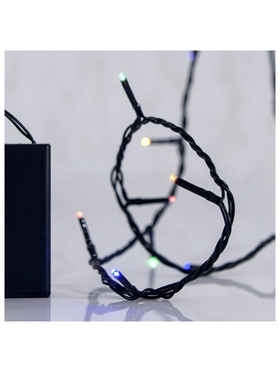 Σειρα Μπαταριας, 20 led 4mm, 8 Προγραμματα, Προεκταση Παροχης 50cm, Χρονοδιακοπτης, Πρασινο Καλωδιο, Χρωματιστο Led,ανα 10cm,ip44