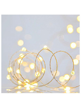 Σειρα, 100 Μινι Led, 4,5v, Σταθερο, με Μετασχηματιστη, Προεκταση Παροχης 500cm, Ασημι Χαλκος, Daylight Led, ana 10cm, Ιρ44
