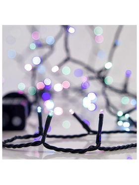 Σειρα, 700 led 3mm, 31v Μετασχηματιστη, 8 Προγραμματα & Μνημη, Πρασινο pvc Καλωδιο, Opal Χρωματιστο Led, ανα 5cm, Προεκταση Παροχης 3m, Ιρ44