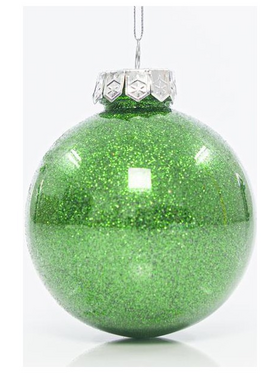 Μπαλα Πλαστικη Pet, Πρασινη Γυαλιστερη με Glitter, σετ 6τμχ, 8cm