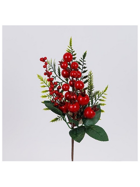 Πικακι με Κοκκινα Berries και Κλαδι Ελατου, 29cm