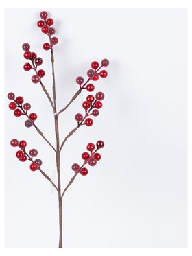 Κλαδι με Σκουρα Κοκκινα Berries, 70cm