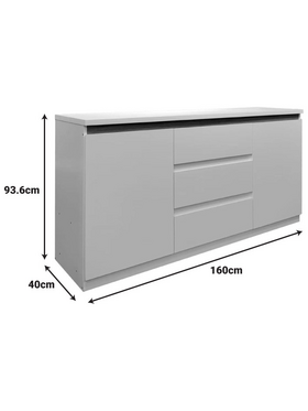 Μπουφές Chiemo Pakoworld σε Φυσική Απόχρωση 160x40x93.6εκ