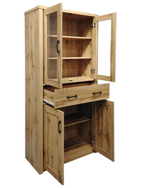 Βιτρίνα-Ντουλάπα Nisso Pakoworld σε oak Απόχρωση 80x40x183.5εκ