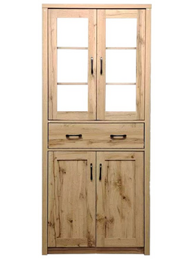 Βιτρίνα-Ντουλάπα Nisso Pakoworld σε oak Απόχρωση 80x40x183.5εκ