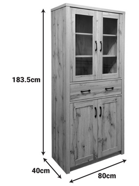 Βιτρίνα-Ντουλάπα Nisso Pakoworld σε oak Απόχρωση 80x40x183.5εκ