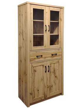 Βιτρίνα-Ντουλάπα Nisso Pakoworld σε oak Απόχρωση 80x40x183.5εκ