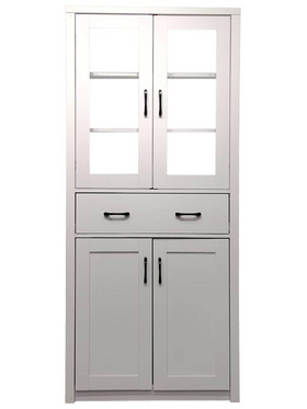 Βιτρίνα-Ντουλάπα Nisso Pakoworld σε Λευκή Απόχρωση 80x40x183.5εκ