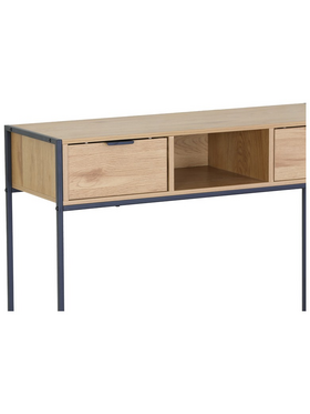 Κονσόλα Regando Pakoworld σε oak Απόχρωση με Μαύρο Μέταλλο 100x35x80εκ
