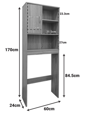 Έπιπλο Πλυντηρίου Tazien Pakoworld σε Sonoma Απόχρωση 60x24x168.5εκ