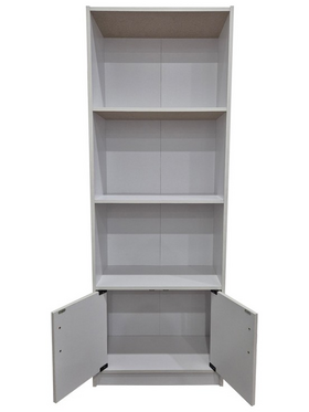 Βιβλιοθήκη Tekaro Pakoworld σε Λευκή Απόχρωση 60x29x166εκ