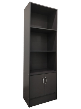 Βιβλιοθήκη Tekaro i Pakoworld σε Ανθρακί Απόχρωση 57x33x180εκ