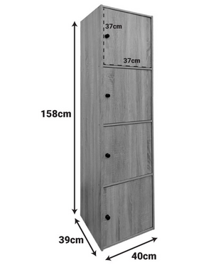 Ντουλάπι-Στήλη Gabino Pakoworld σε Sonoma Απόχρωση 40x39x158εκ