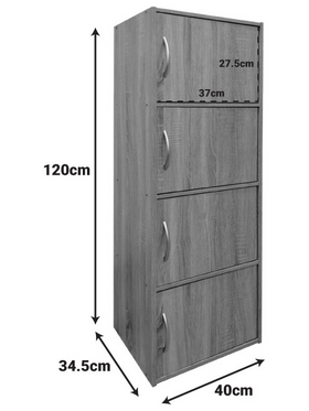 Ντουλάπι-Στήλη Gabino i Pakoworld σε Λευκή Απόχρωση  40x34.5x120εκ