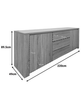 Μπουφές Kalya Pakoworld σε Sonoma Απόχρωση 220x49x89.5εκ