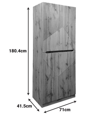 Παπουτσοθήκη-Ντουλάπι Kebell Pakoworld σε oak Απόχρωση 71x41.5x180.4εκ