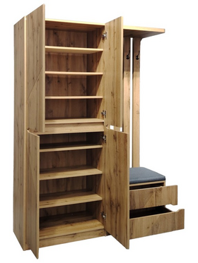 Έπιπλο Εισόδου Zomie Pakoworld σε oak Απόχρωση 131x41.5x180.4εκ