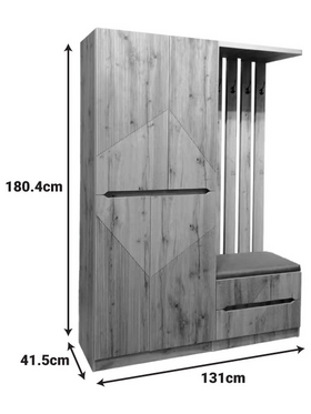 Έπιπλο Εισόδου Zomie Pakoworld σε oak Απόχρωση 131x41.5x180.4εκ