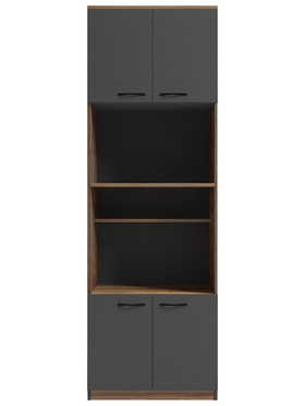 Ντουλάπα Κουζίνας Rowan Pakoworld σε oak-Ανθρακί Απόχρωση 60x42x182εκ