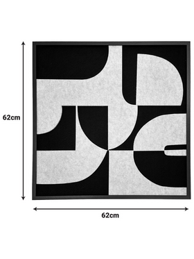 Πίνακας με Πλαίσιο Jeire Inart Μαύρο-Λευκό 62x2.5x62εκ